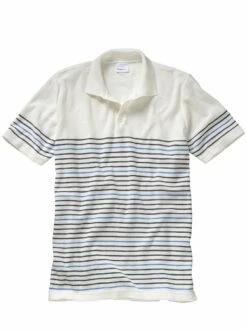 Halbstreifen-Strickpolo